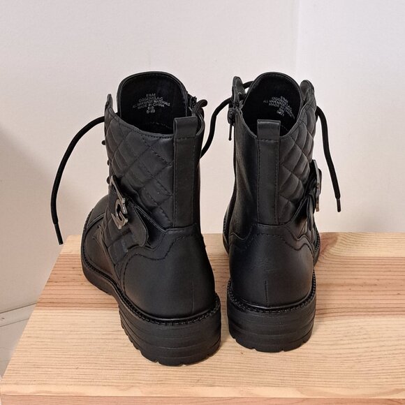 Guess Black Quilted Moto Boot Misses Size 6 1/2 NWOB - Picture 7 of 12